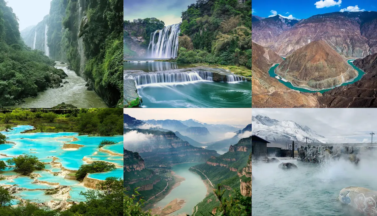 Flowing water landscapes in China
