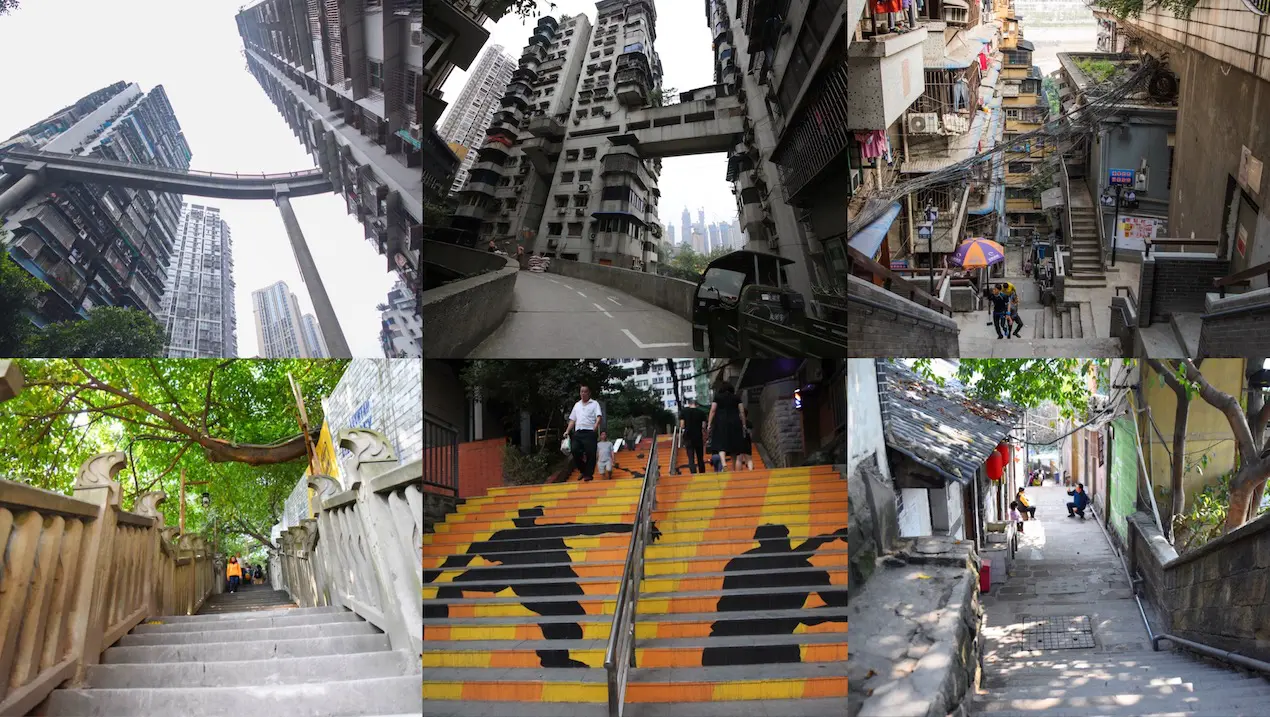 Magic terrains in Chongqing downtown
