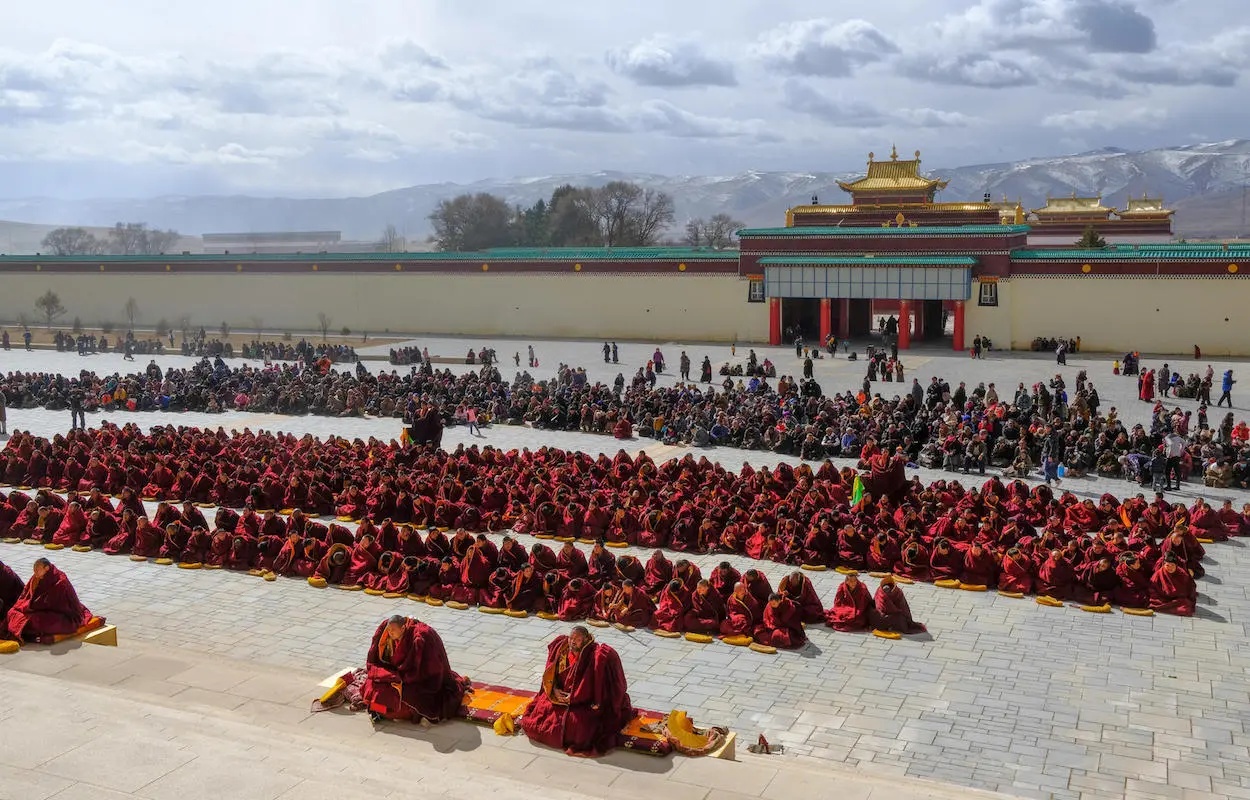 Gomang monastery Monlam festival prayer ceremony