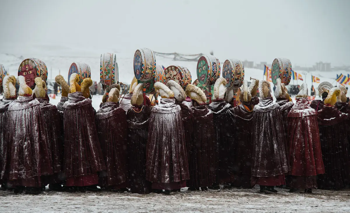 Lamas at Nangshuk monastery during Monlam festival