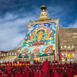 Giant Thangka display at Kirti monastery