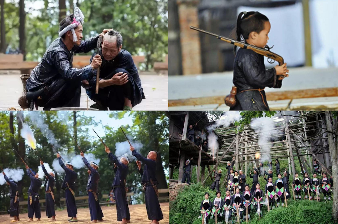 Basha Miao village customs: haircut and gun-carrying