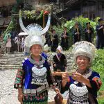Welcome wine at Upper Langde Miao village