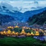 Zhaoxing Dong village at dusk