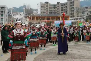 Girls at Zhouxi Lusheng festival