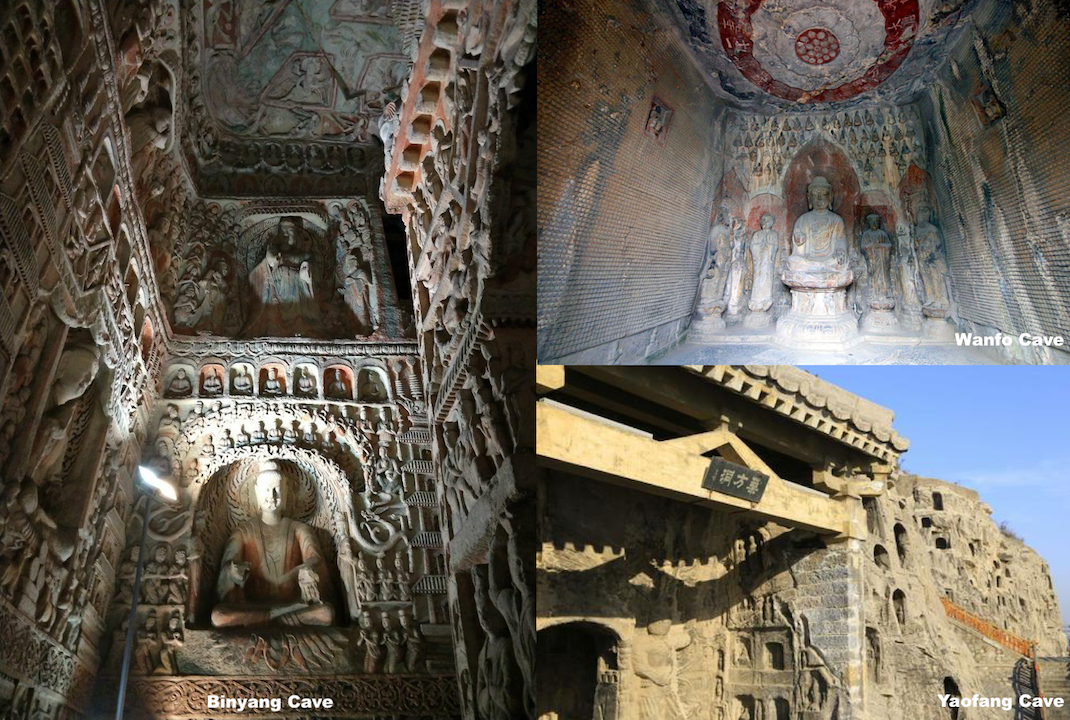 Binyang Cave, Wanfo Cave, and Yaofang Cave