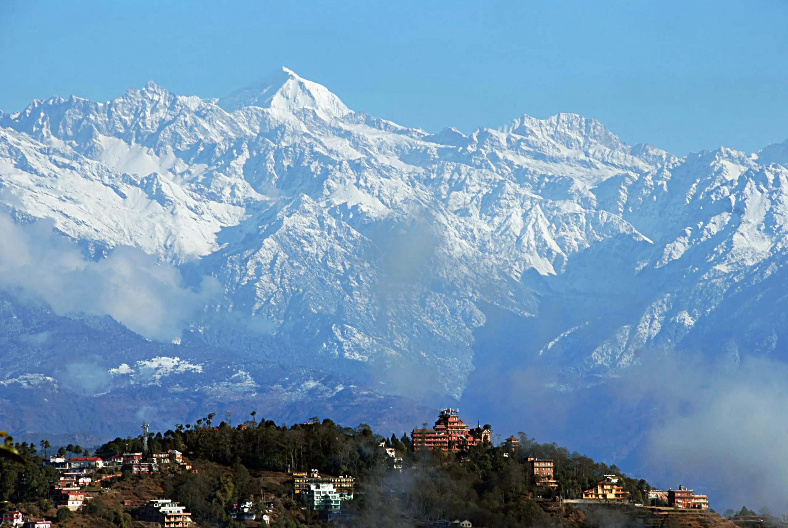 Chisapani-Nagarkot-Trekking, Nagarkot panoramic views of Himalayan snow mountain peaks