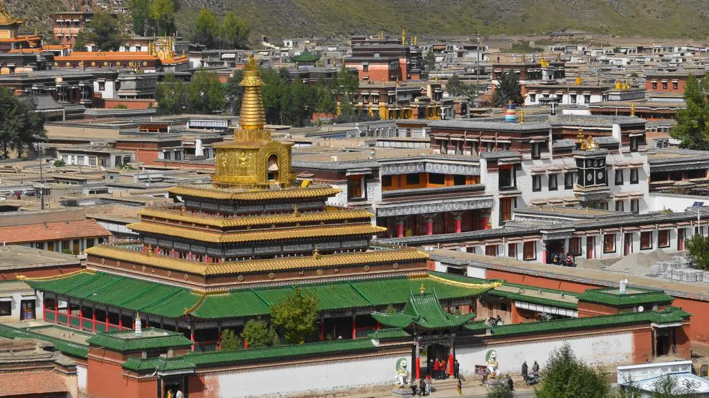 Labrang Monastery in Gannan, a major Tibetan Buddhist center in Xiahe