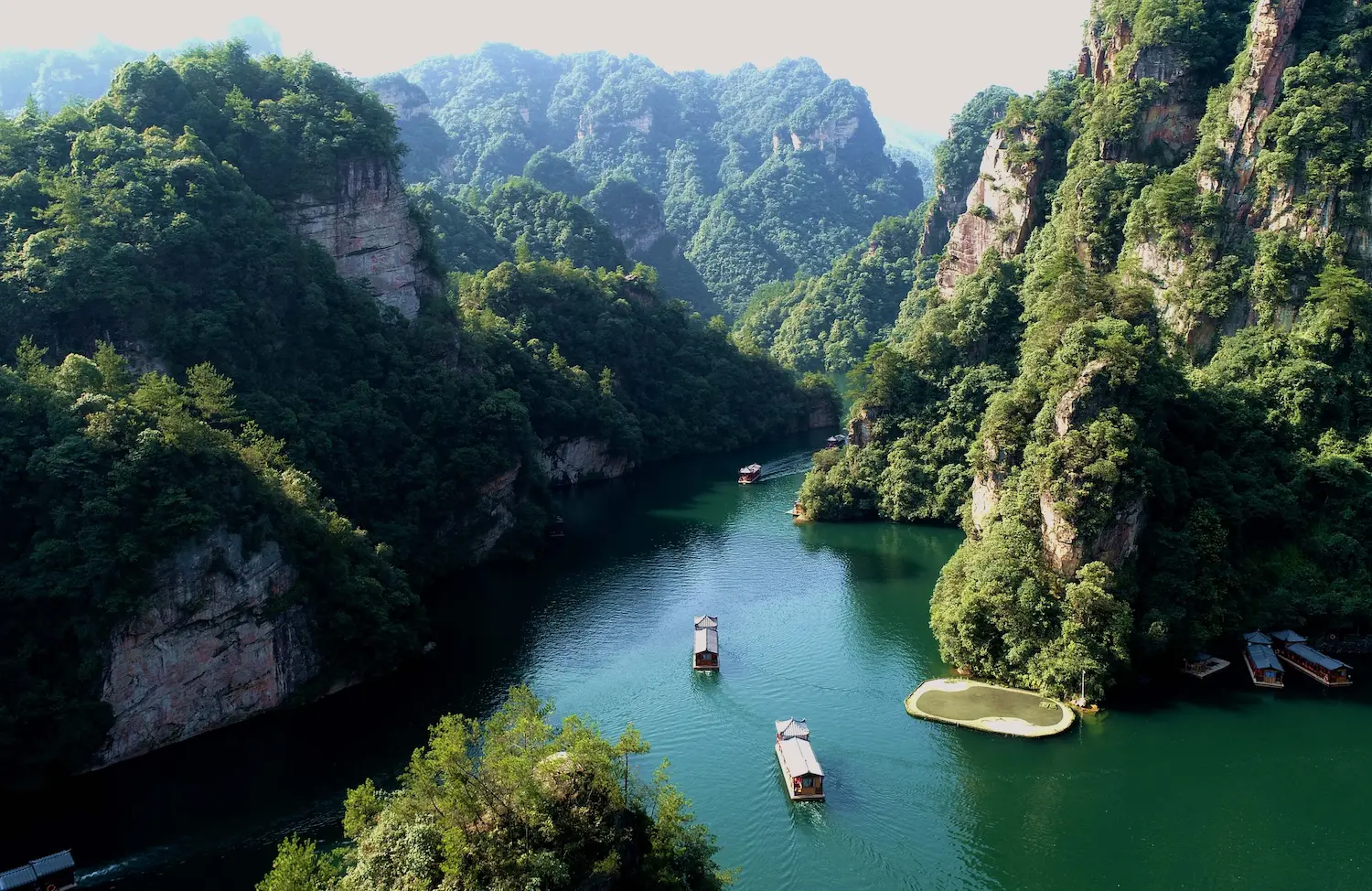 Boating on Baofeng Lake, Zhangjiajie China