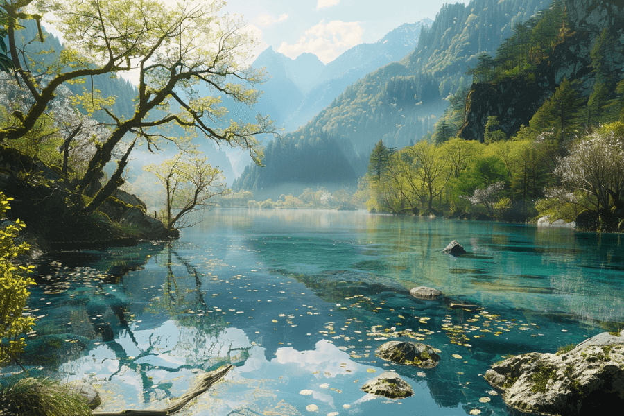 Jiuzhaigou Valley in April