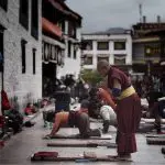 Local Pilgrims Praying at Jokhang Temple