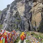 Hiking to the sacred waterfall at Yubeng Village trekking