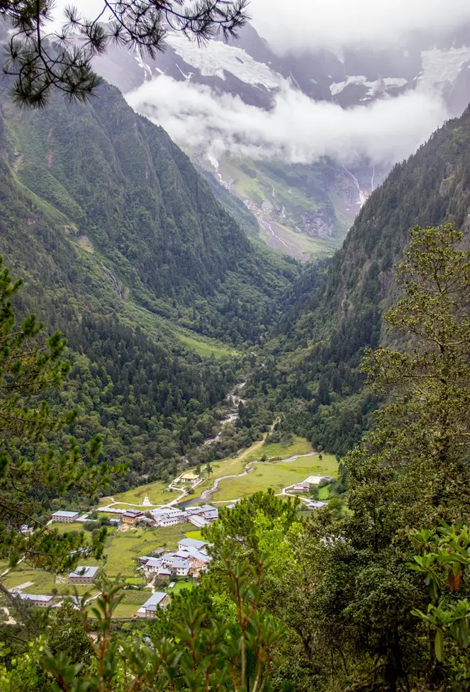 Yubeng village at foot of Mount Meili