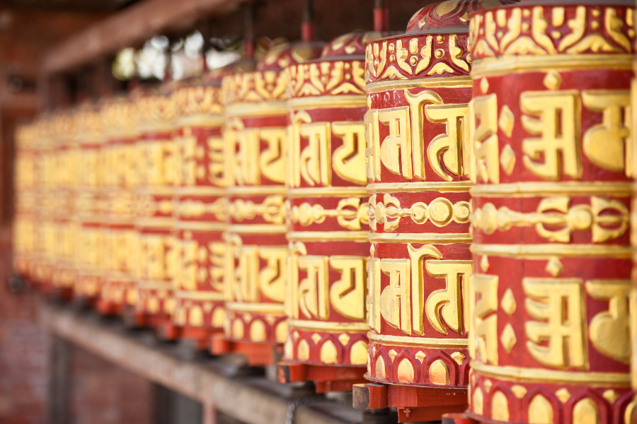 mantra in Tibetan wheels