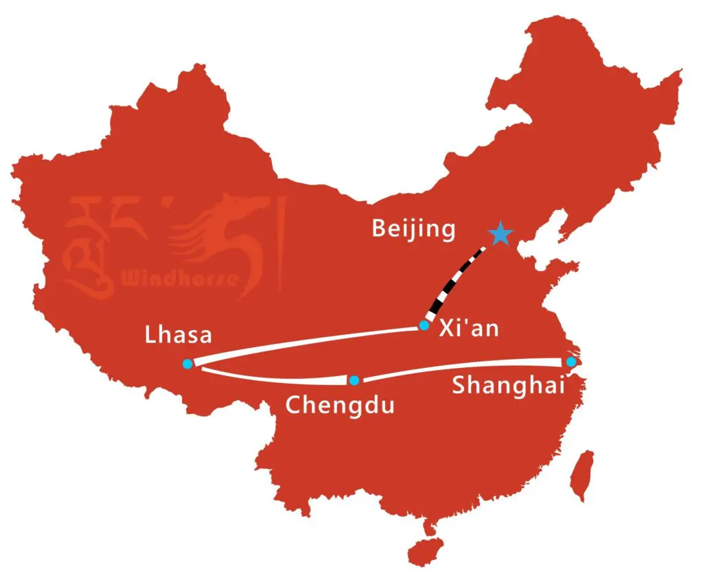 china tibet tour map