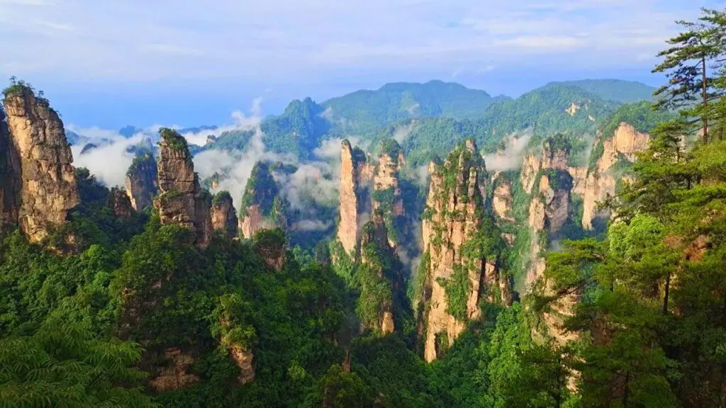 Zhangjiajie sandstone pillars on a 10 day China itinerary
