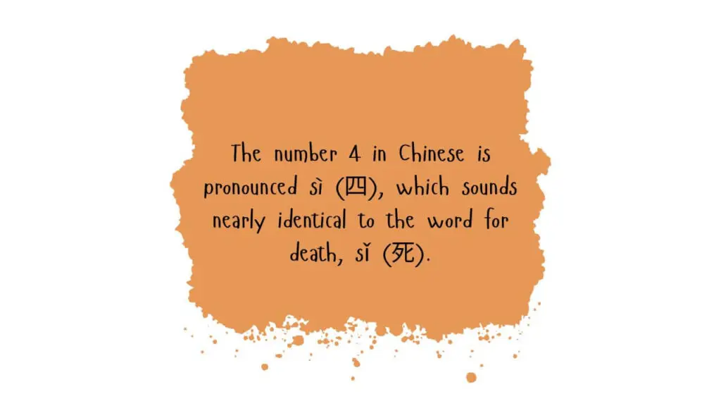 The Number 4 Is Considered Unlucky