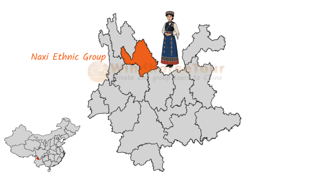 Yunnan Naxi Ethnic Group living location map