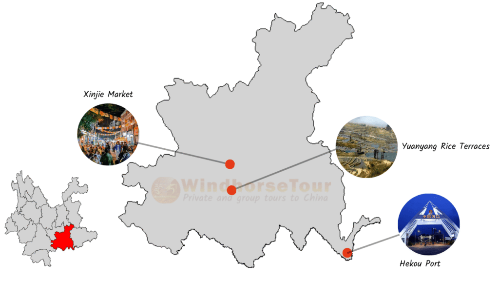 Yuanyang Attractions Map