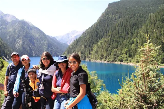 WindhorseTour Travelers at Jiuzhaigou National Park in Summer, Sichuan