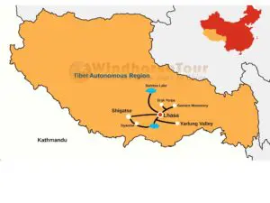 Central Tibet location on map