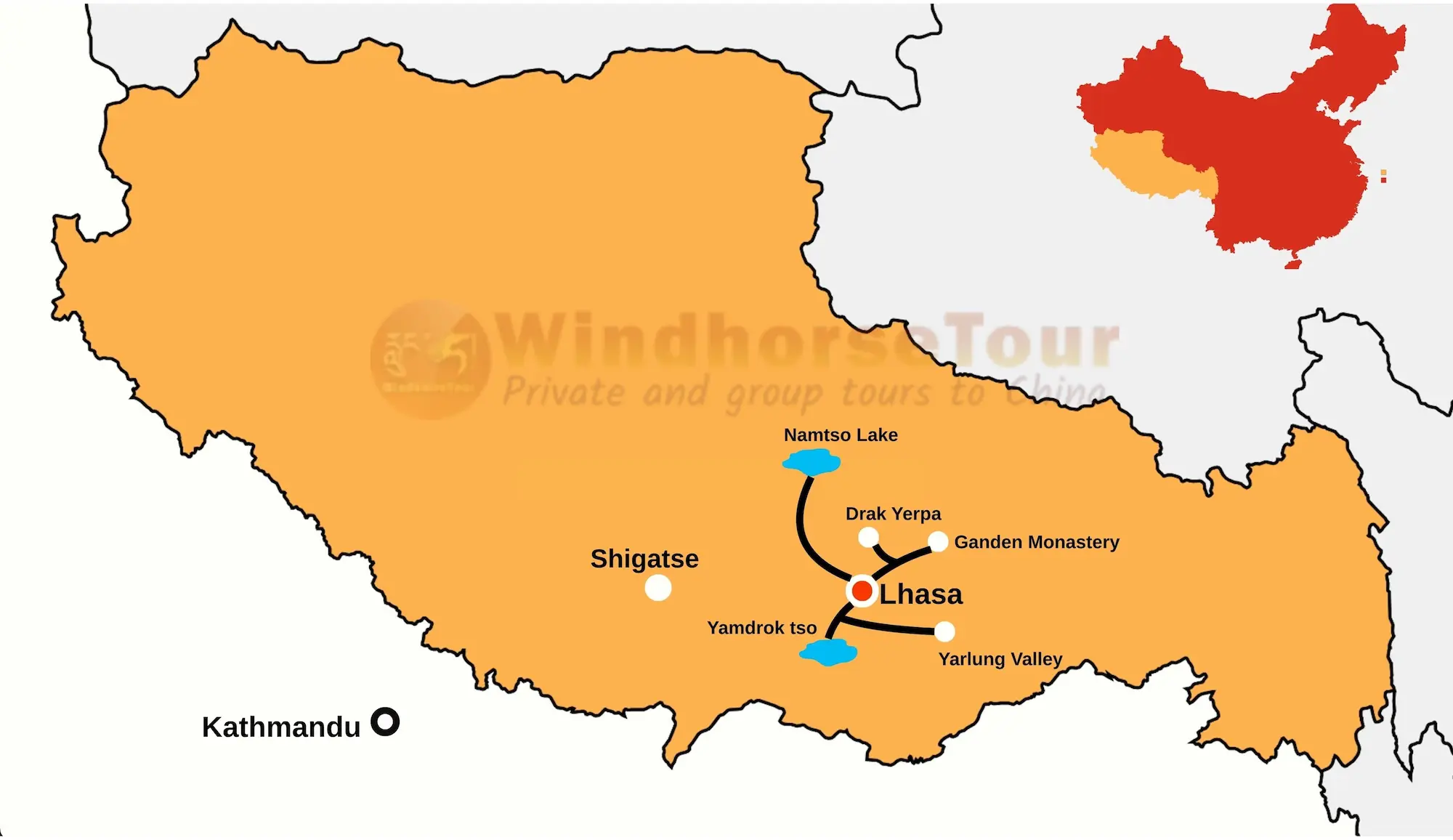 Day trip attractions around Lhasa city