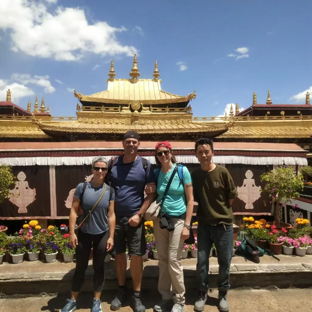 WindhorseTour travelers at Jokhang Temple in their Lhasa tour