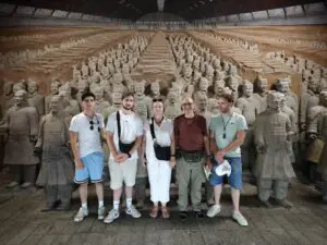 Windhorsetour Private China tour guests visiting the Terracotta Warriors in Xi'an
