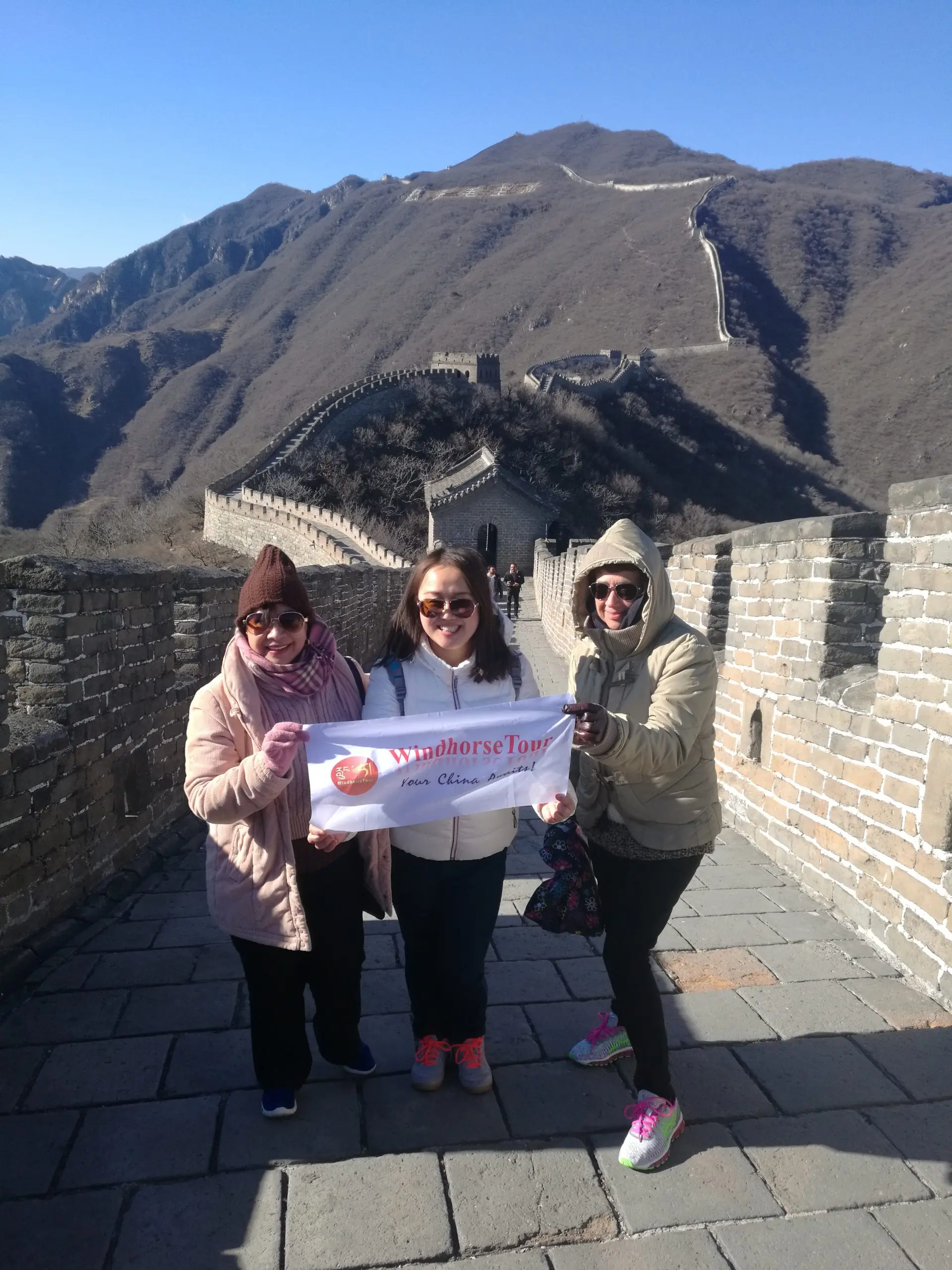 Serena with clients at Great Wall Beijing