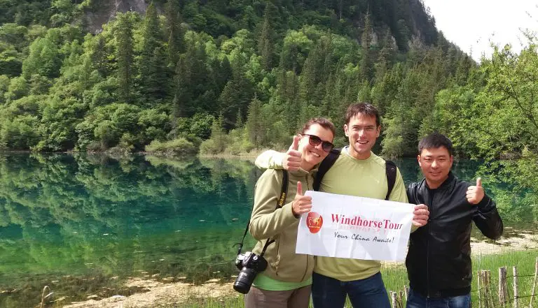 WindhorseTour travelers at Jiuzhaigou National Park