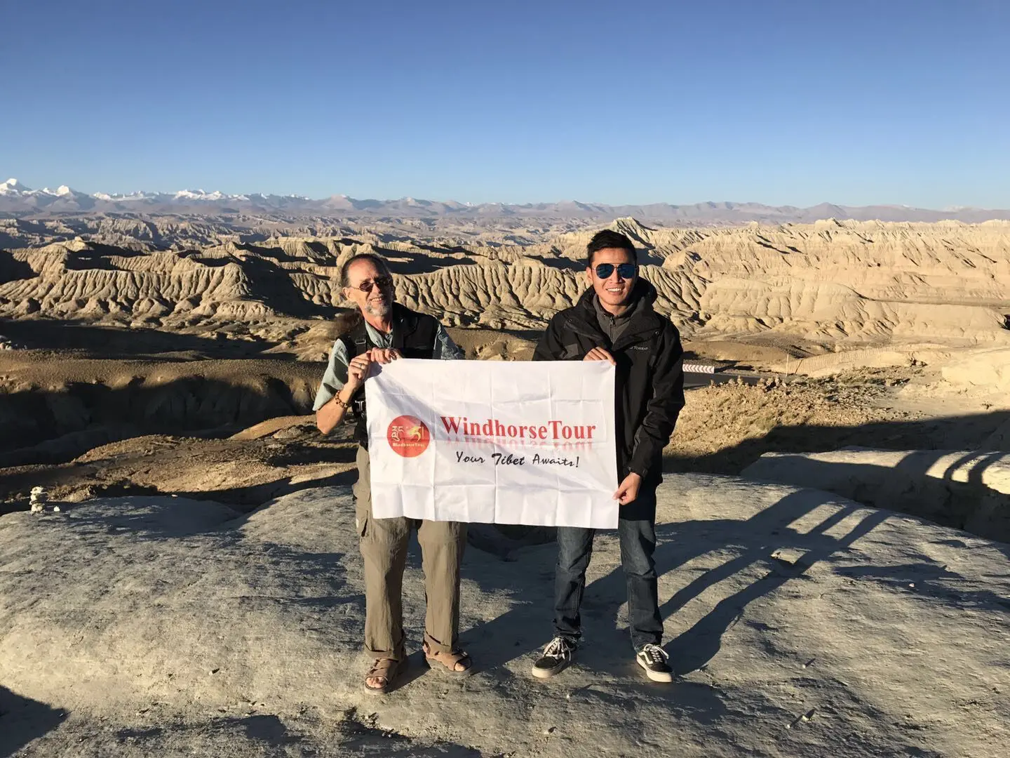 Phurbu Qongdar with Mark on the way to Guge Kingdom Tibet
