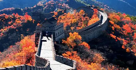 Autumn foliage at Mutianyu Great Wall near Beijing