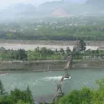 Distant View of Dujiangyan Irrigation System – Ancient Engineering Marvel near Chengdu