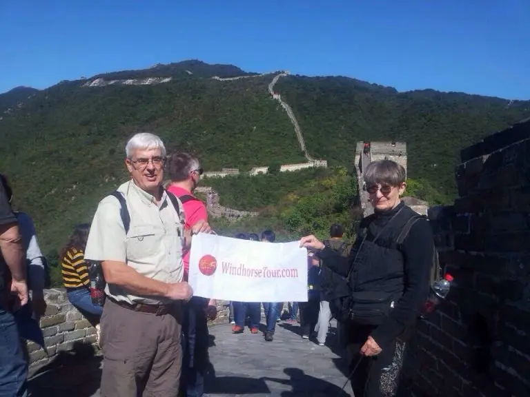 WindhorseTour happy travelers at Mutianyu Great Wall in Beijing