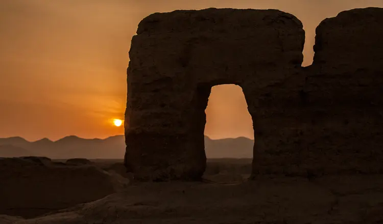 Sunset Over the Ancient City of Jiaohe