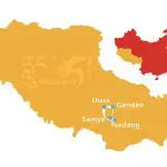 Tibet Ganden to Samye Trekking Tour Map