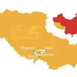 Tibet Shalu Nartang Trekking Tour Map