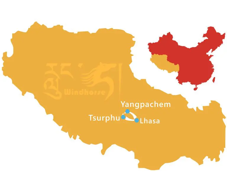 Tsurphu Trekking Tour Map