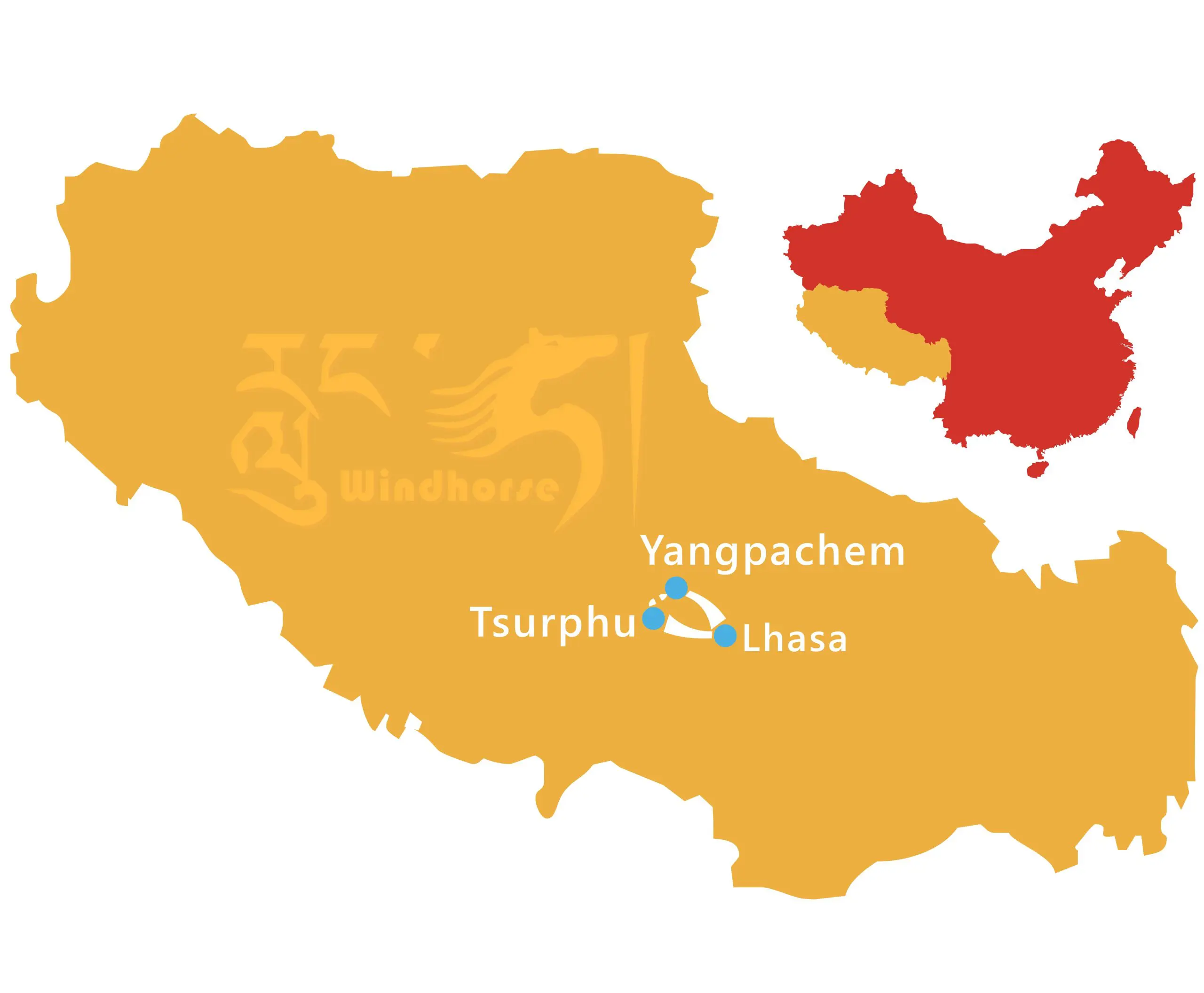 Tsurphu Trekking Tour Map