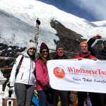 WindhorseTour travelers at Karola Glacier on their Lhasa to Kathmandu Group Tour
