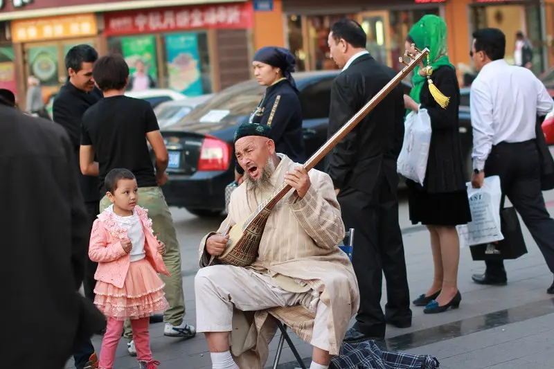 Street Performer at the Xinjiang Grand Bazaar
