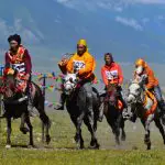 Riders at the Yushu Horse Racing Festival