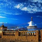 White Stupa in Chiu monastery near Lake Manasarovar