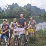 Cycling tour in Yangshuo countryside Guilin China