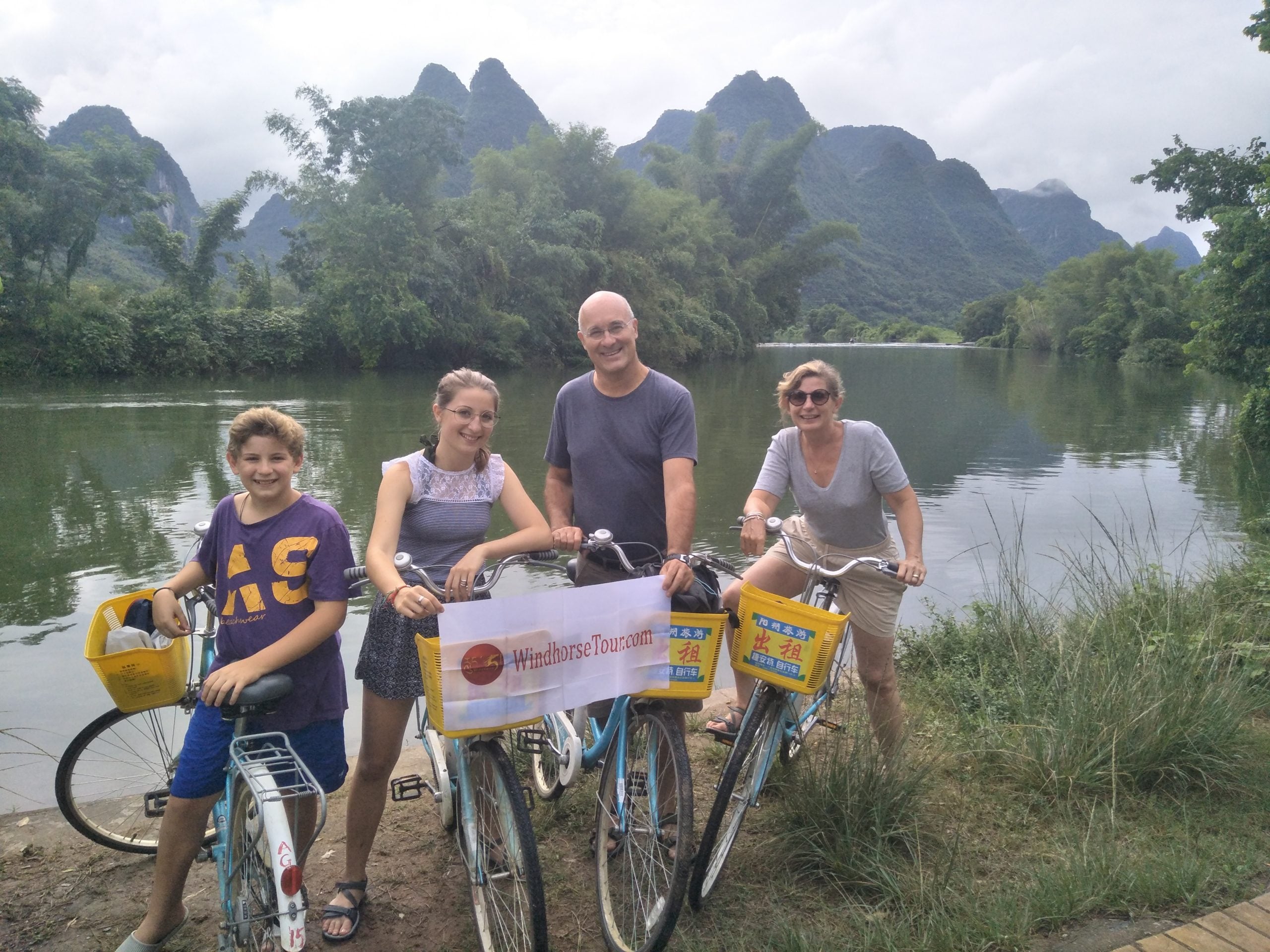 Cycling tour in Yangshuo countryside Guilin China