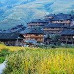 Yao people village in Longsheng rice terrace