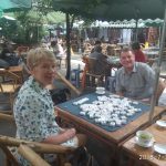 WindhorseTour travelers learn playing Majhong at People’s park Chengdu