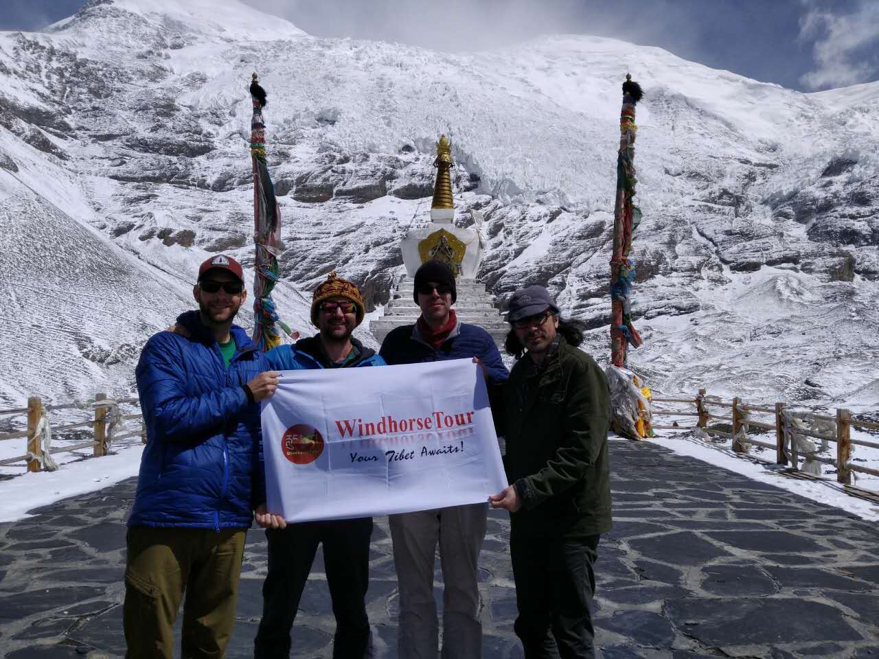 Clients at Karola glacier Tibet