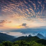 Sunset view at Yaoshan mountain Guilin