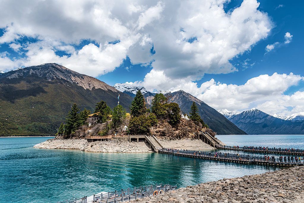 Tsodzong island on Basum Tso lake Tibet